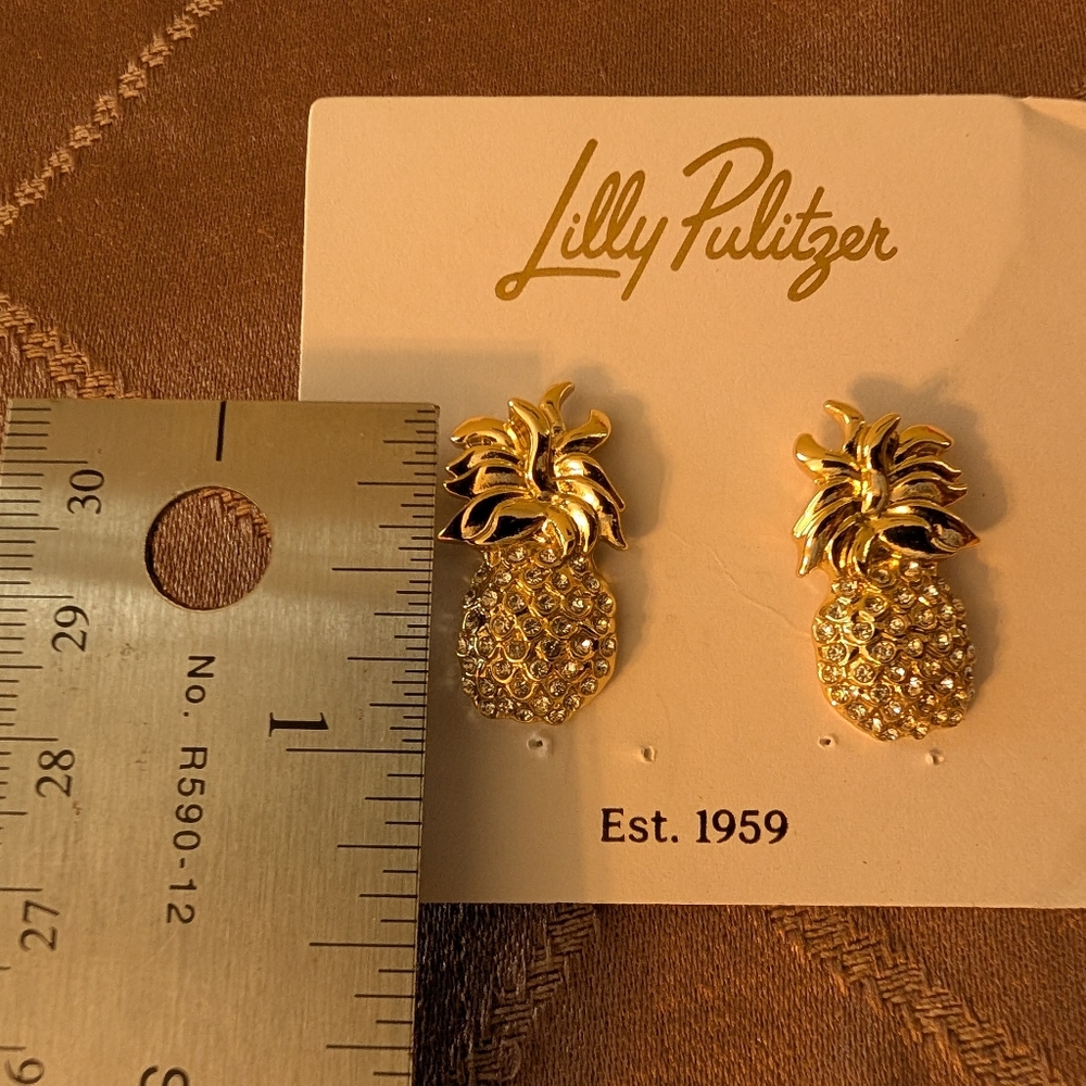 Lilly Pulitzer Seaweed Samba Bangle, Starfish & Pineapple Stud Earrings 3 pc set - Picture 10 of 12